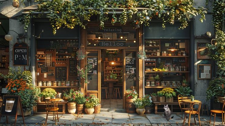 Cozy teahouse interior